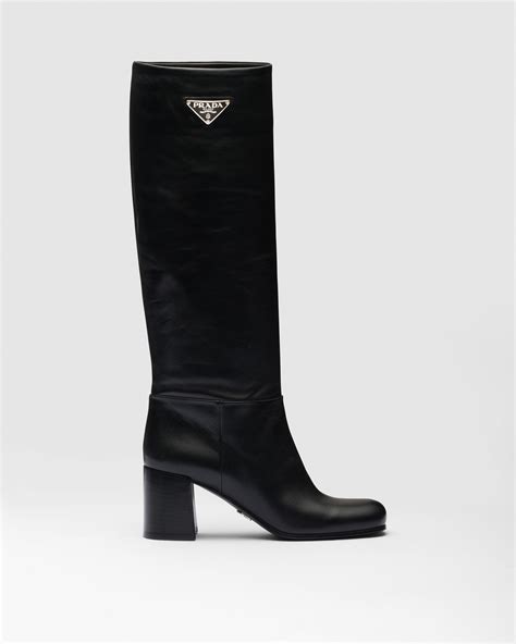 prada lack boots|all black Prada boots.